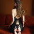 Lace mesh transparent suspender skirt
